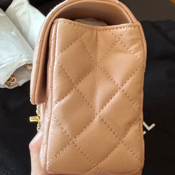 Authentic CHANEL Pink Mini Flap Bag, Crystal Handle, Original Packaging +Receipt - Picture 9 of 16